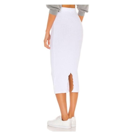 NWOT LA MADE Ribbed Hewitt Knit Sft White Skirt XS - Picture 4 of 6